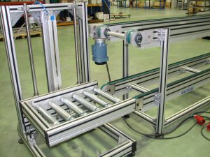 Elevation systems with roller conveyor